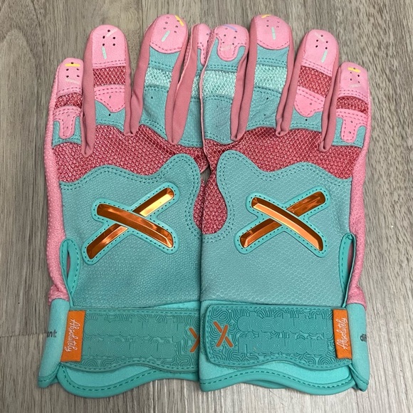 New Aria Absolutely Ridiculous Miami Ice Ice Cream Batting Gloves Men’s Small - Picture 1 of 4